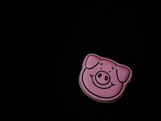 A small Percy Pig, a sweet sold in the UK by Marks and Spencer.